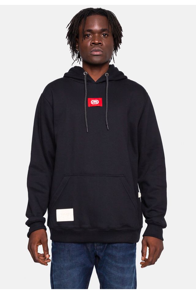 Moletom Ecko Canguru Fechado Preta - P Moletom Ecko Canguru Fechado Preta - P