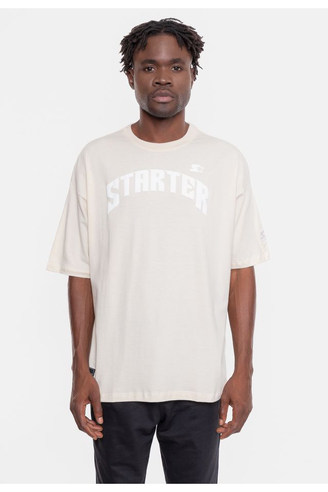 Camiseta Starter Oversized Estampada Off White - P