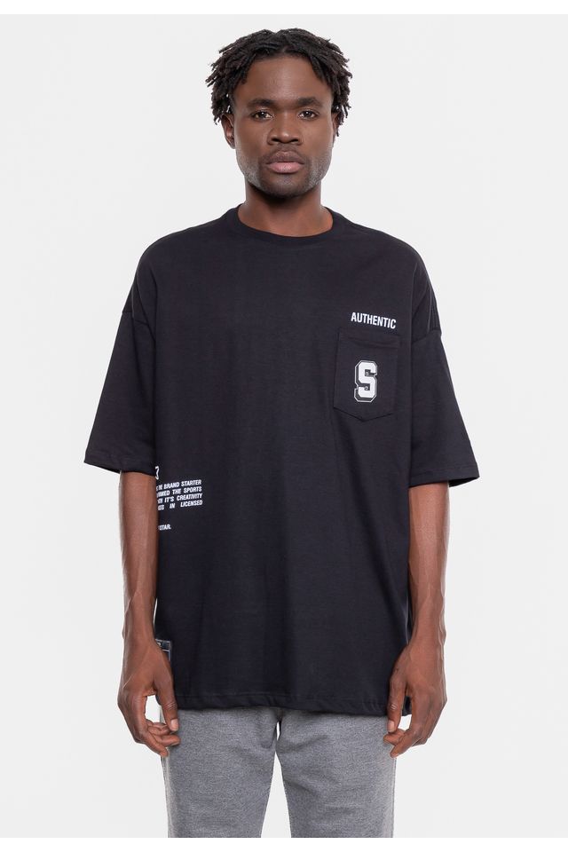 Camiseta Starter Oversized Preta - P Camiseta Starter Oversized Preta - P