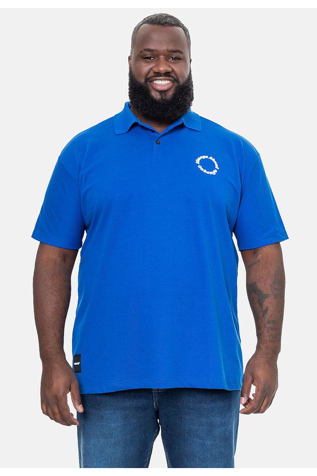 Camisa Polo Onbongo Piquet Azul Royal - Plus P