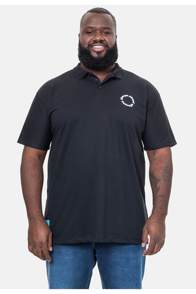 Camisa Polo Onbongo Piquet Preta - Plus P Camisa Polo Onbongo Piquet Preta - Plus P