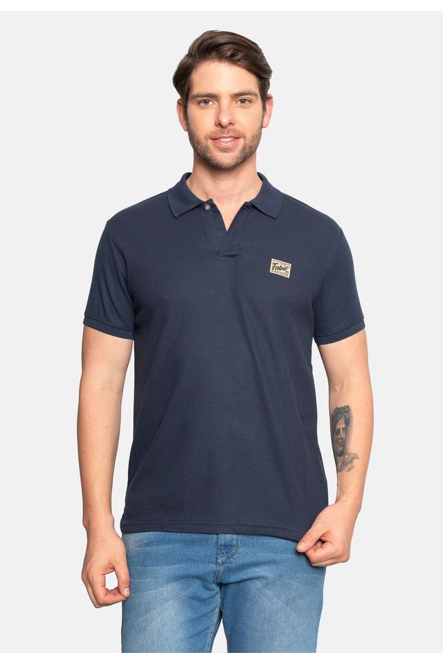 Camisa Polo Fatal Masculina Piquet Waffle Marinho - P