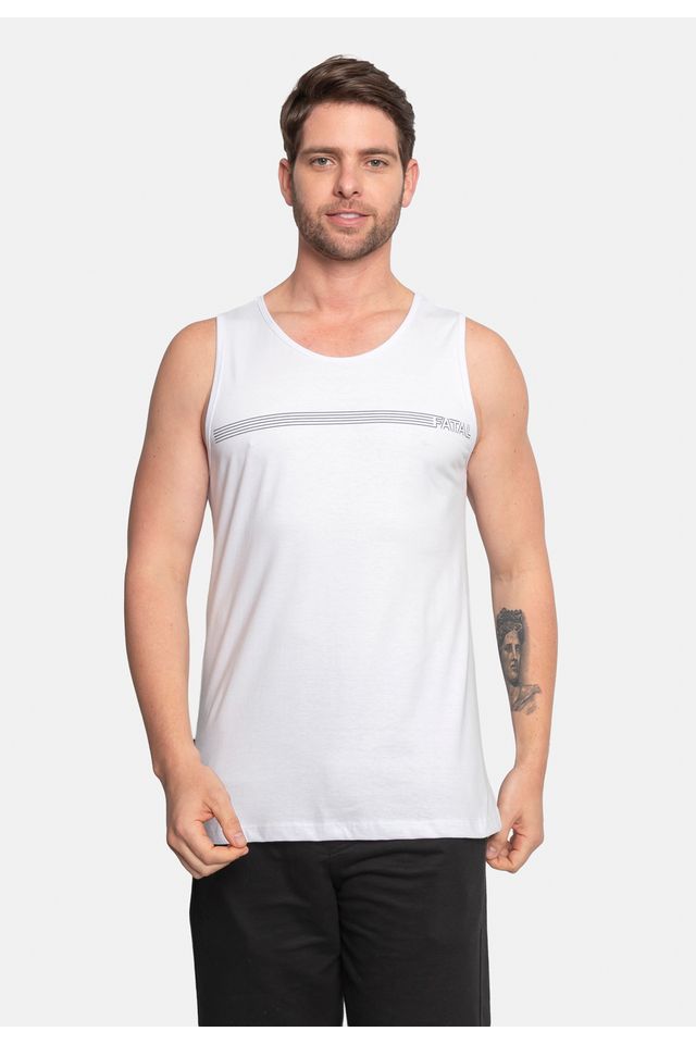 Regata Fatal Estampada Branca - P