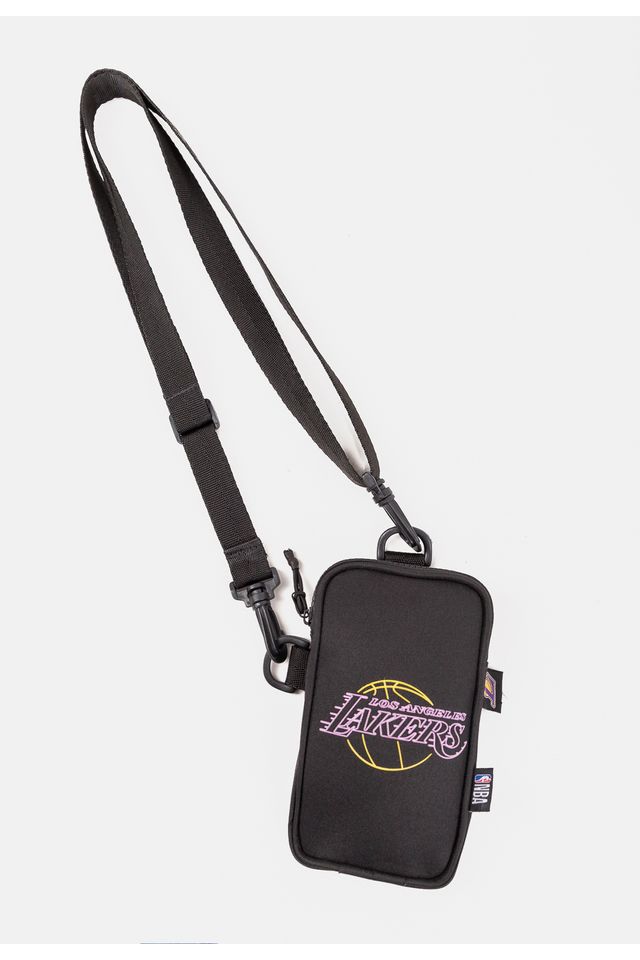 Bolsa NBA Shoulder Bag Los Angeles Lakers Preta - ÚNICO
