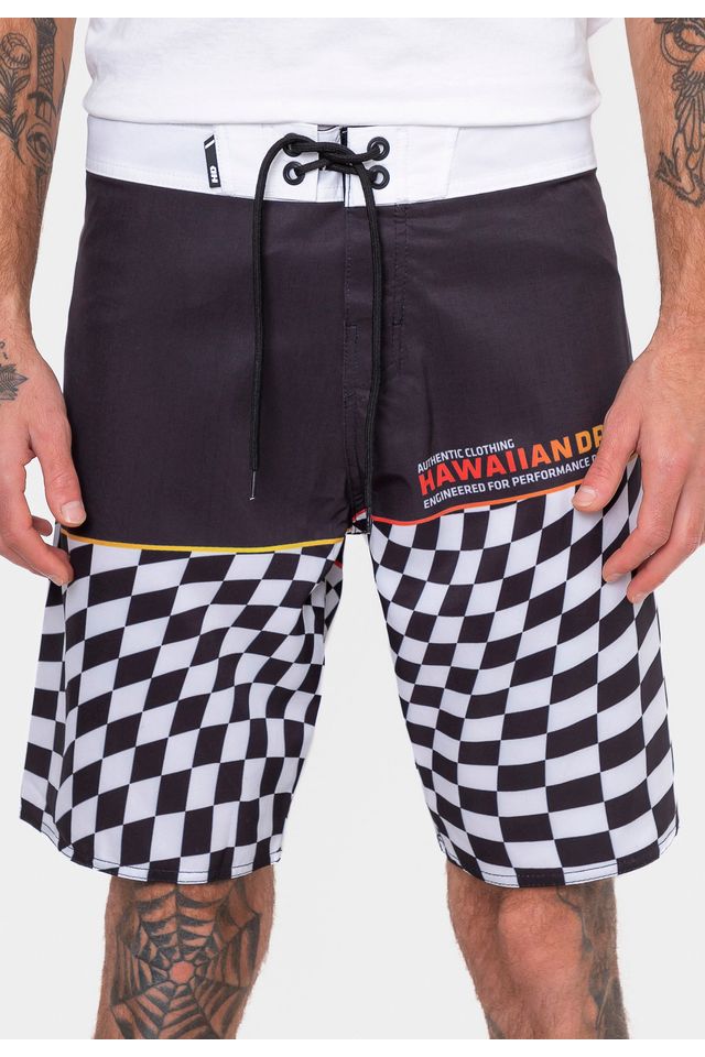 Boardshort HD Geometric Branco - 40