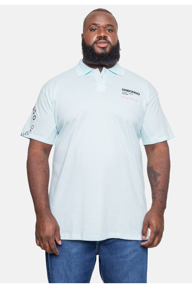 Camisa Polo Onbongo Piquet Plus Size Masculina Azul - Plus P
