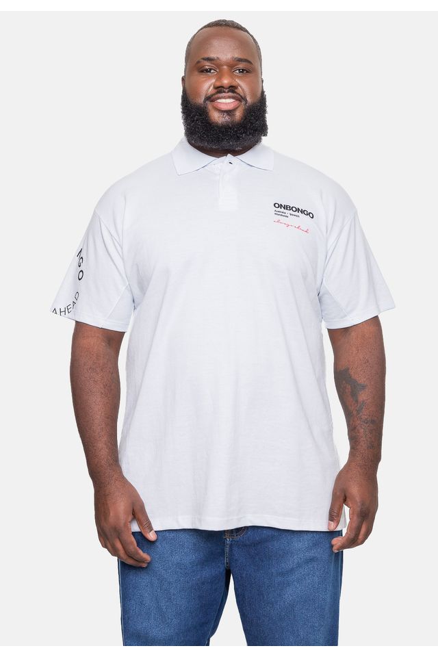 Camisa Polo Onbongo Piquet Plus Size Masculina Branca - Plus P