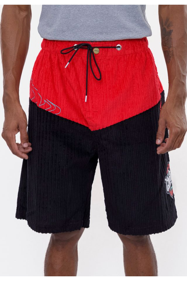 Bermuda Onbongo Veludo Rain Vermelha - P Bermuda Onbongo Veludo Rain Vermelha - P