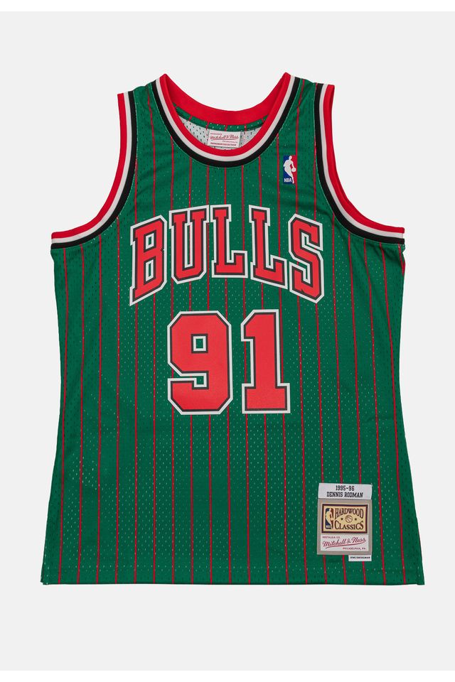 Regata Mitchell & Ness Swingman Jersey Chicago Bulls 1995-96 Dennis Rodman Verde - P Regata Mitchell & Ness Swingman Jersey Chicago Bulls 1995-96 Dennis Rodman Verde - P