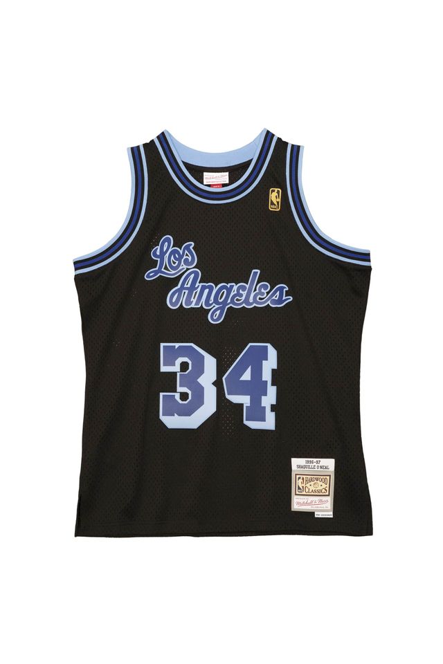 Regata Mitchell & Ness Swingman Jersey Los Angeles Lakers 1996-97 Shaquille O'Neal Preta - P