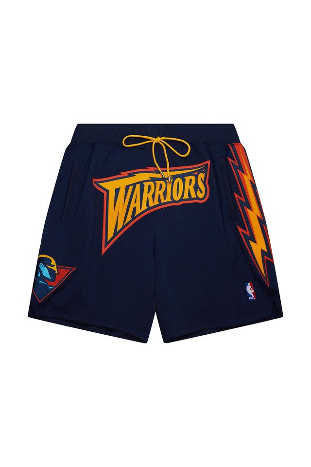 Shorts Mitchell & Ness Just Don 7 Inch Golden State Warriors Azul Marinho - M Shorts Mitchell & Ness Just Don 7 Inch Golden State Warriors Azul Marinho - M