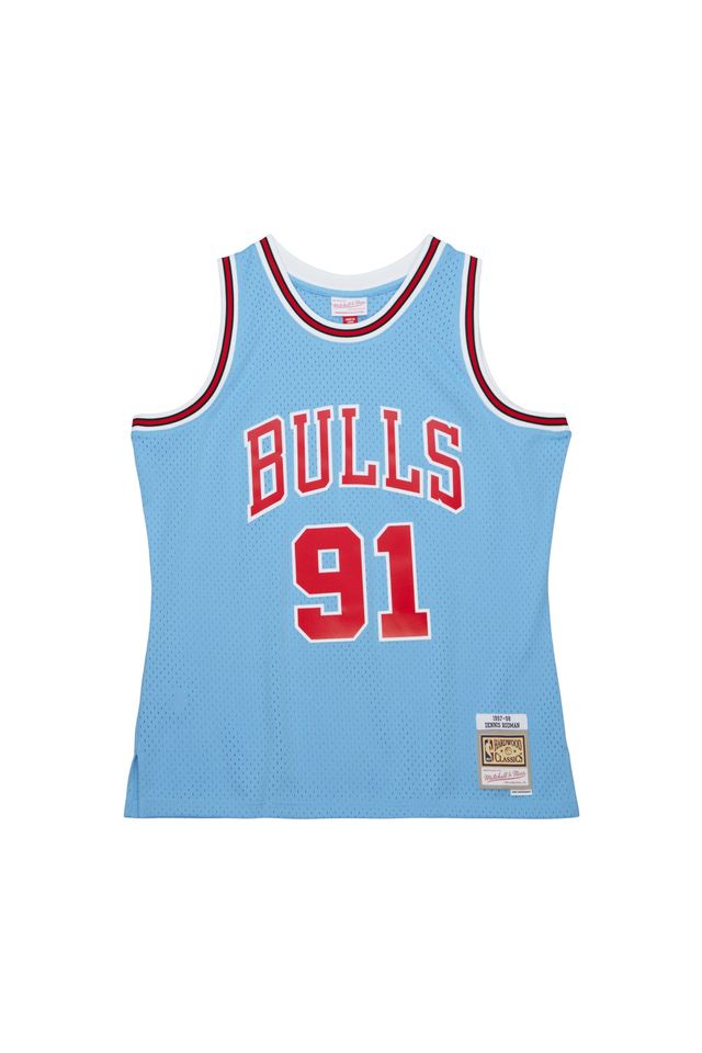 Regata Mitchell & Ness Sky Blue Swingman Jersey Chicago Bulls 1997-98 Dennis Rodman Azul Celeste - PP