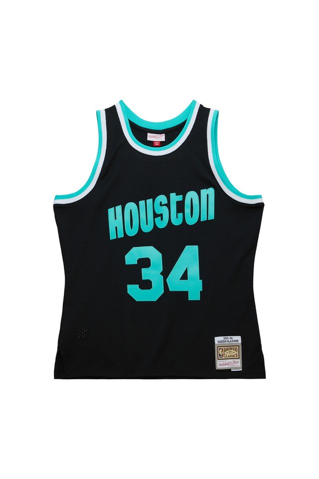 Regata Mitchell & Ness Cool Blue Swingman Jersey Houston Rockets 1993-94 Hakeem Olajuwon Preta - P