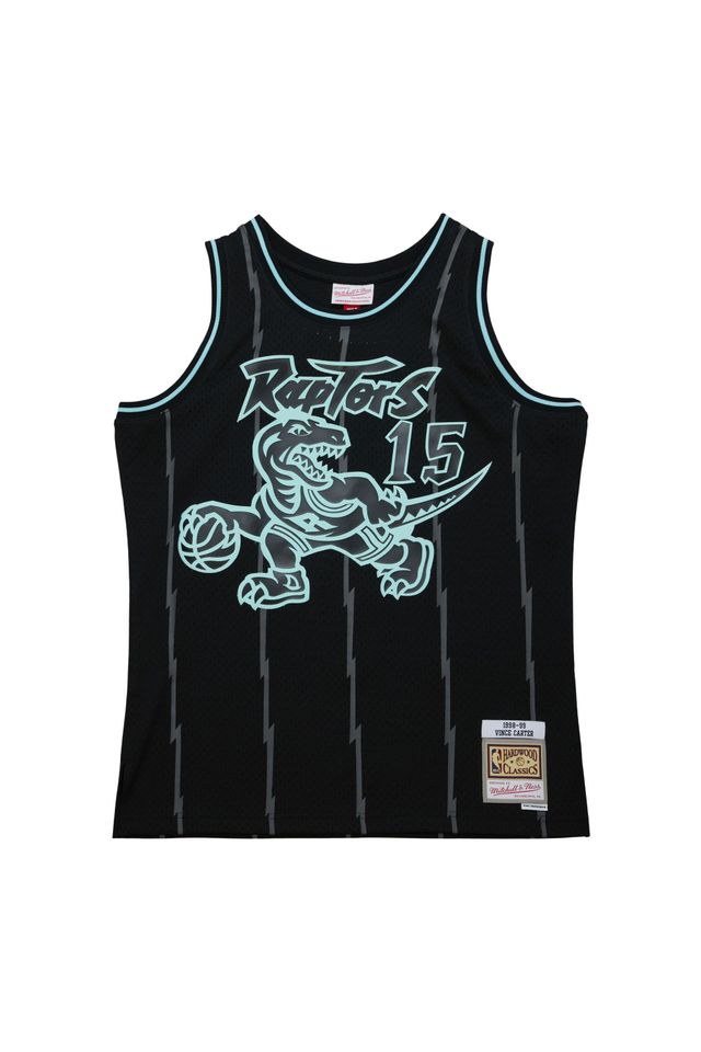 Regata Mitchell & Ness Glow In The Dark Swingman Jersey Toronto Raptors 1998-99 Vince Carter Preta - P Regata Mitchell & Ness Glow In The Dark Swingman Jersey Toronto Raptors 1998-99 Vince Carter Preta - P