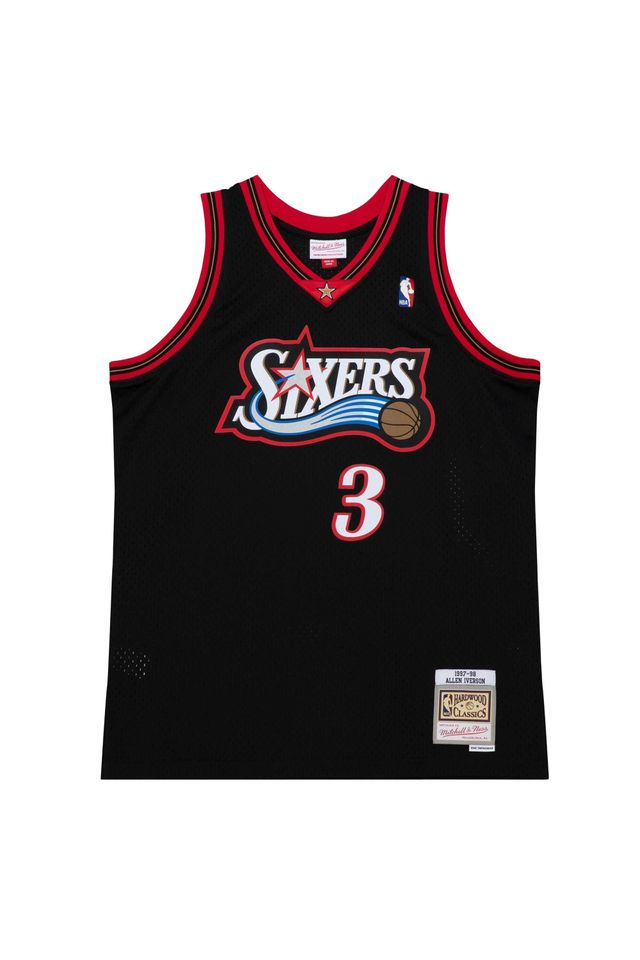 Regata Mitchell & Ness Swingman Jersey Philadelphia 76ers 1997-98 Allen Iverson Preta - M