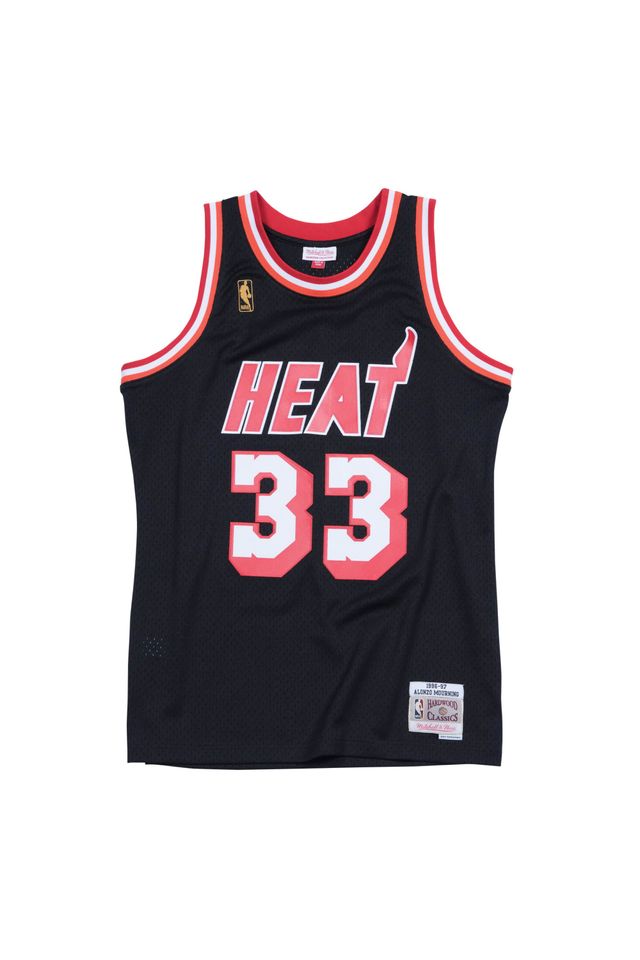 Regata Mitchell & Ness Swingman Jersey Miami Heat 1996-97 Alonzo Mourning Preta - P