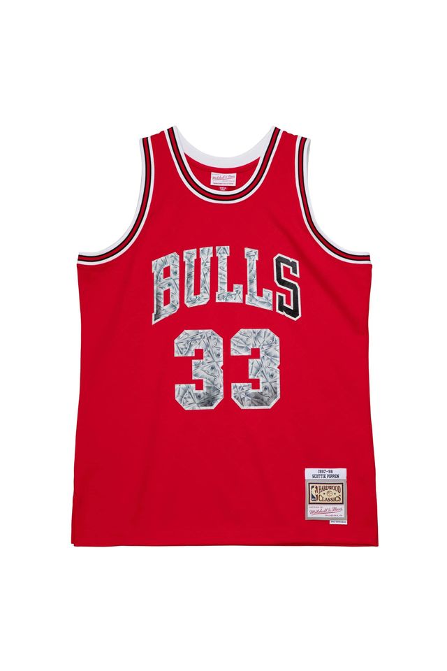 Regata Mitchell & Ness 75th Anniversary Lenticular Swingman Jersey Chicago Bulls 1997-98 Scottie Pippen Vermelha - P Regata Mitchell & Ness 75th Anniversary Lenticular Swingman Jersey Chicago Bulls 1997-98 Scottie Pippen Vermelha - P