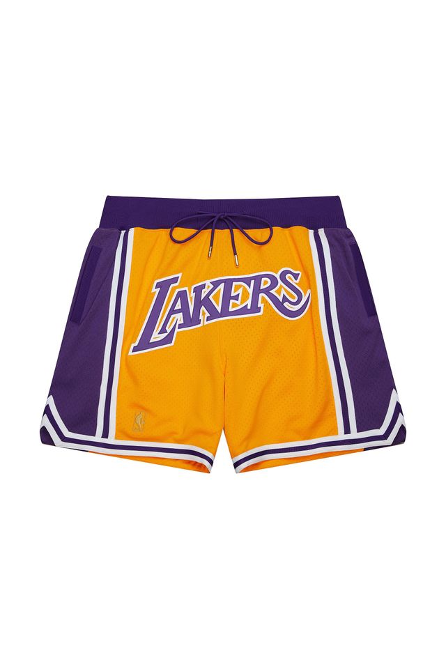 Shorts Mitchell & Ness Just Don 7 Inch Los Angeles Lakers Dourado - P Shorts Mitchell & Ness Just Don 7 Inch Los Angeles Lakers Dourado - P