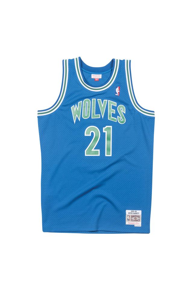 Regata Mitchell & Ness Road Swingman Jersey Minnesota Timberwolves 1995-96 Kevin Garnett Azul Royal - P