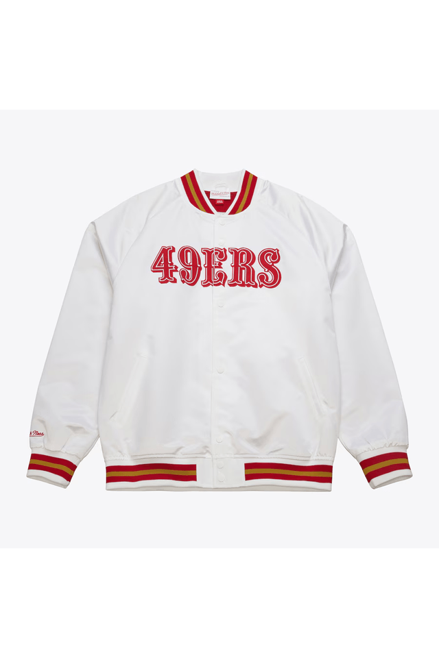 Jaqueta Mitchell & Ness NFL Lightweight Satin Jacket Vintage Logo San Francisco 49Ers Branca - M