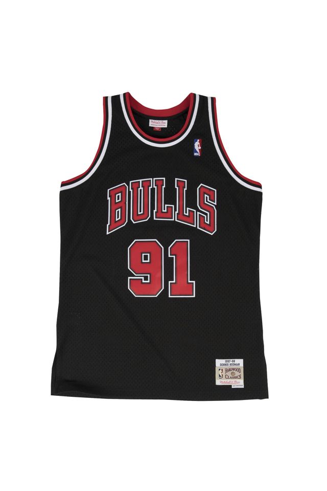 Regata Mitchell & Ness Alternate Swingman Jersey Chicago Bulls 1997-98 Dennis Rodman Preta - P