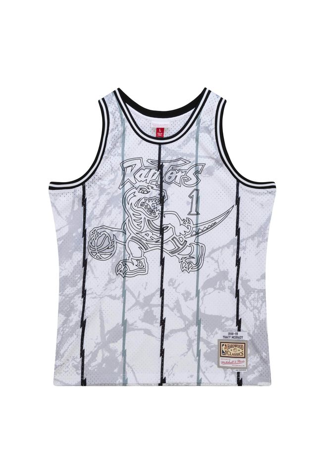 Regata Mitchell & Ness Marble Swingman Jersey Toronto Raptors 1998-99 Tracy Mcgrady Branca - P