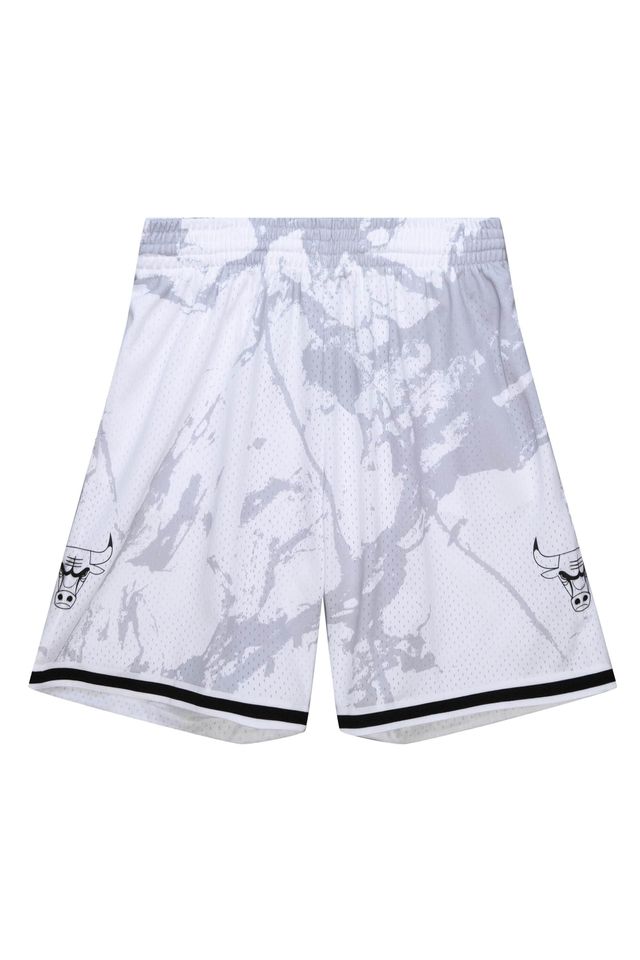 Shorts Mitchell & Ness NBA Marble Swingman Chicago Bulls Branca - P