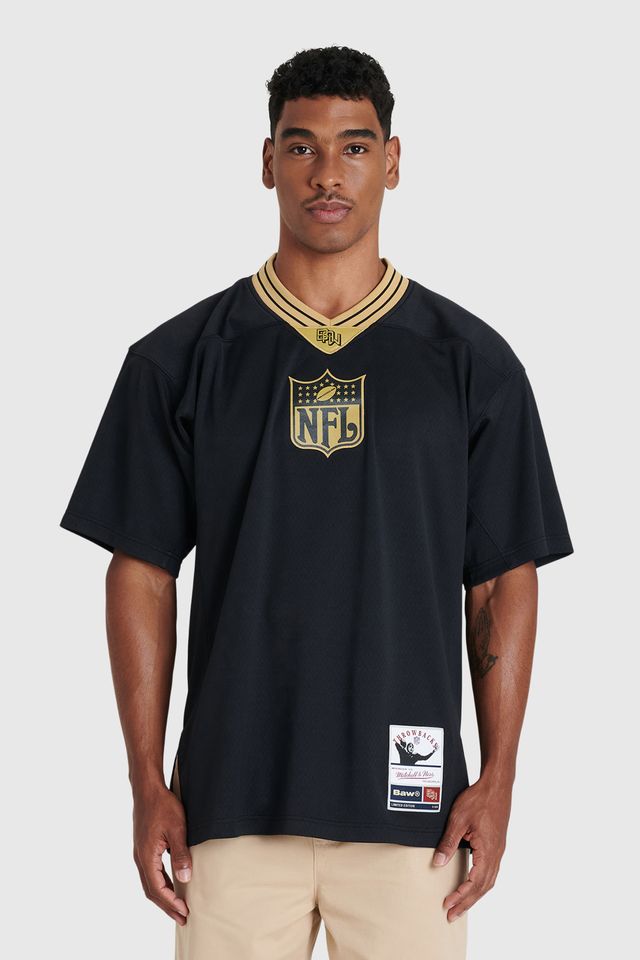 Camiseta Mitchell & Ness Jersey Collab Baw x NFL Preta - G