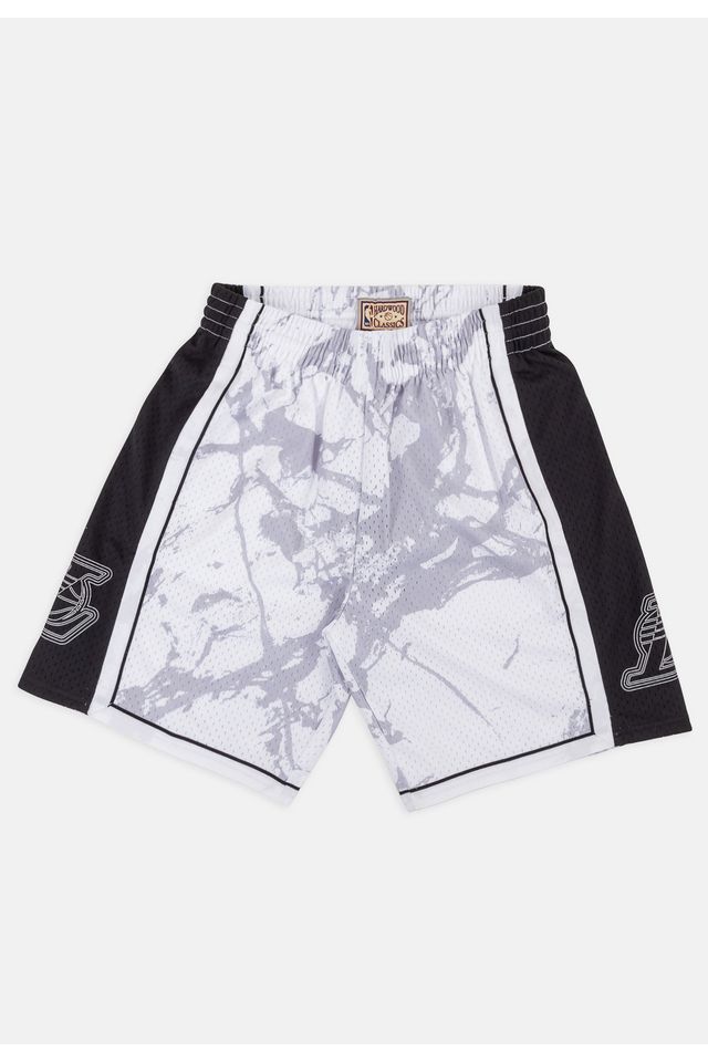 Shorts Mitchell & Ness NBA Marble Swingman Los Angeles Lakers Branca - P
