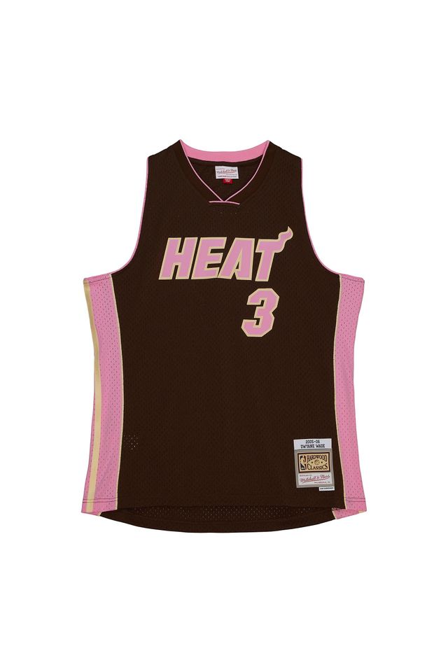 Regata Mitchell & Ness Brown Sugar Bacon Swingman Jersey Miami Heat 2005-06 Dwyane Wade Marrom - M Regata Mitchell & Ness Brown Sugar Bacon Swingman Jersey Miami Heat 2005-06 Dwyane Wade Marrom - M