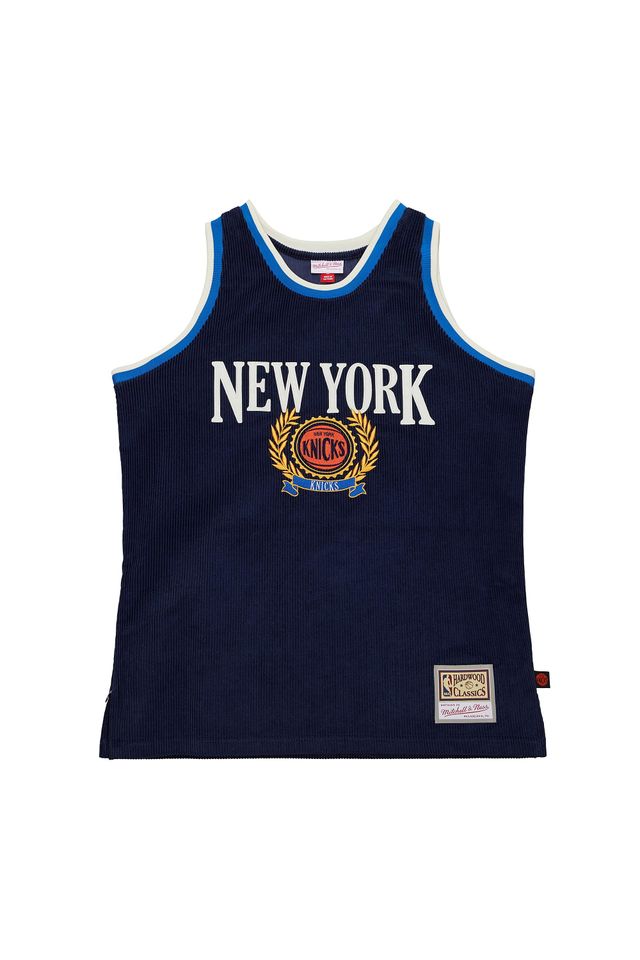 Regata Mitchell & Ness Jersey Collegiate Fashion New York Knicks 1991 Patrick Ewing Azul Marinho - M Regata Mitchell & Ness Jersey Collegiate Fashion New York Knicks 1991 Patrick Ewing Azul Marinho - M