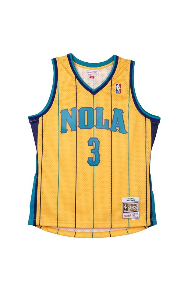 Regata Mitchell & Ness Swingman Jersey New Orleans Hornets 2010-11 Chris Paul Amarela - P Regata Mitchell & Ness Swingman Jersey New Orleans Hornets 2010-11 Chris Paul Amarela - P