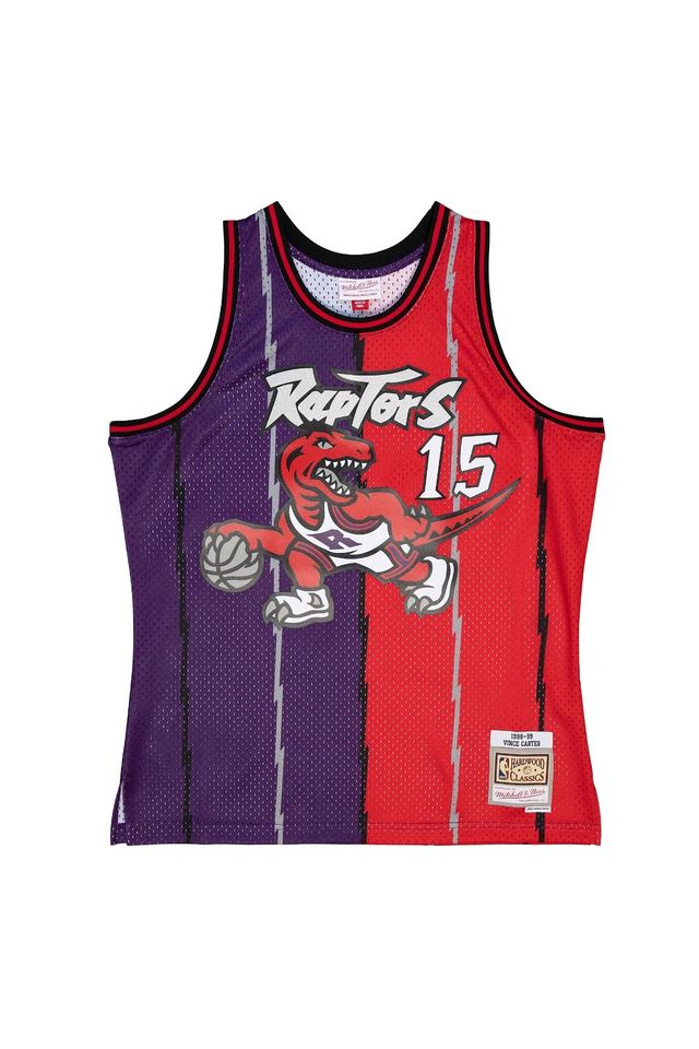 Regata Mitchell & Ness Split Swingman Jersey Toronto Raptors 1998-99 Vince Carter Roxa - M Regata Mitchell & Ness Split Swingman Jersey Toronto Raptors 1998-99 Vince Carter Roxa - M