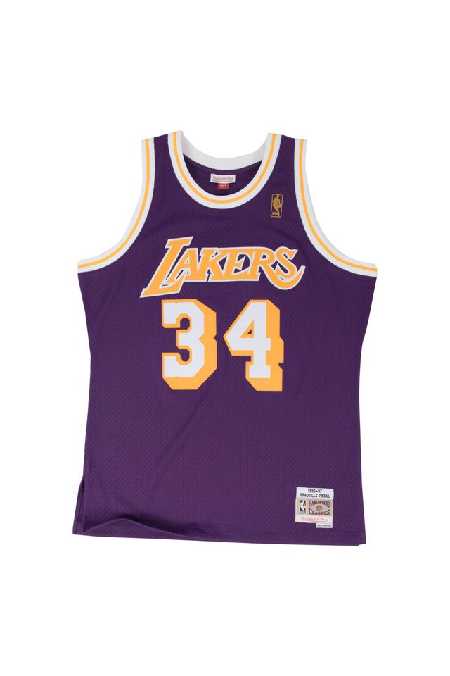 Regata Mitchell & Ness Road Swingman Jersey Los Angeles Lakers 1996-97 Shaquille O'Neal Roxa - P Regata Mitchell & Ness Road Swingman Jersey Los Angeles Lakers 1996-97 Shaquille O'Neal Roxa - P