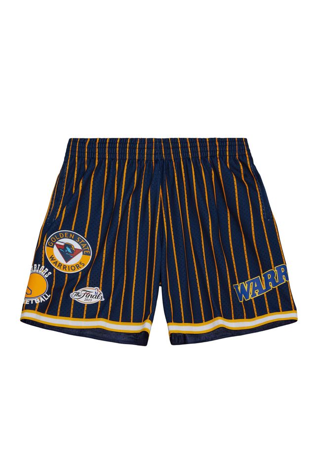 Shorts Mitchell & Ness City Collection Mesh Golden State Warriors Azul Marinho - P Shorts Mitchell & Ness City Collection Mesh Golden State Warriors Azul Marinho - P