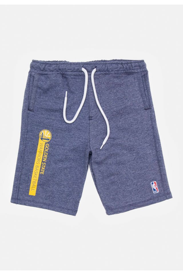 Bermuda NBA Juvenil Moletom Golden State Warriors Azul Mescla - 6