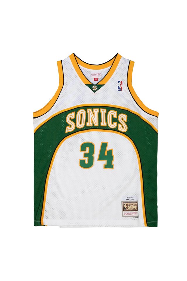Regata Mitchell & Ness Swingman Jersey Seattle Supersonics 2006-07 Ray Allen Branca - M