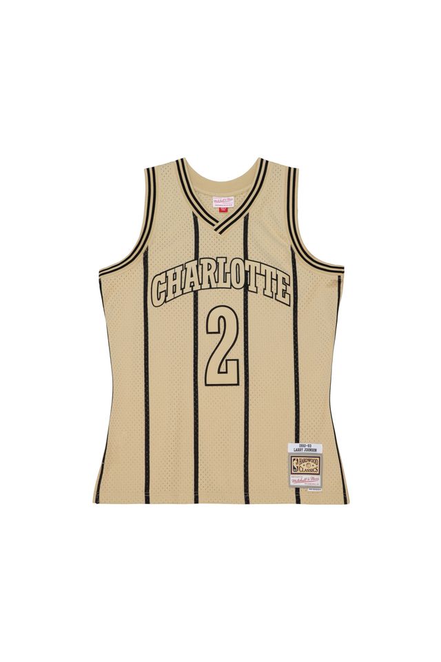 Regata Mitchell & Ness Swingman Jersey Charlotte Hornets 1992-93 Larry Johnson Caqui - P