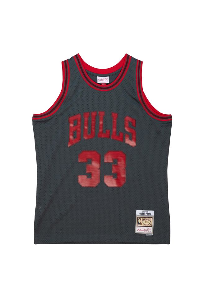 Regata Mitchell & Ness Space Knit Swingman Jersey Chicago Bulls 1997-98 Scottie Pippen Cinza - M