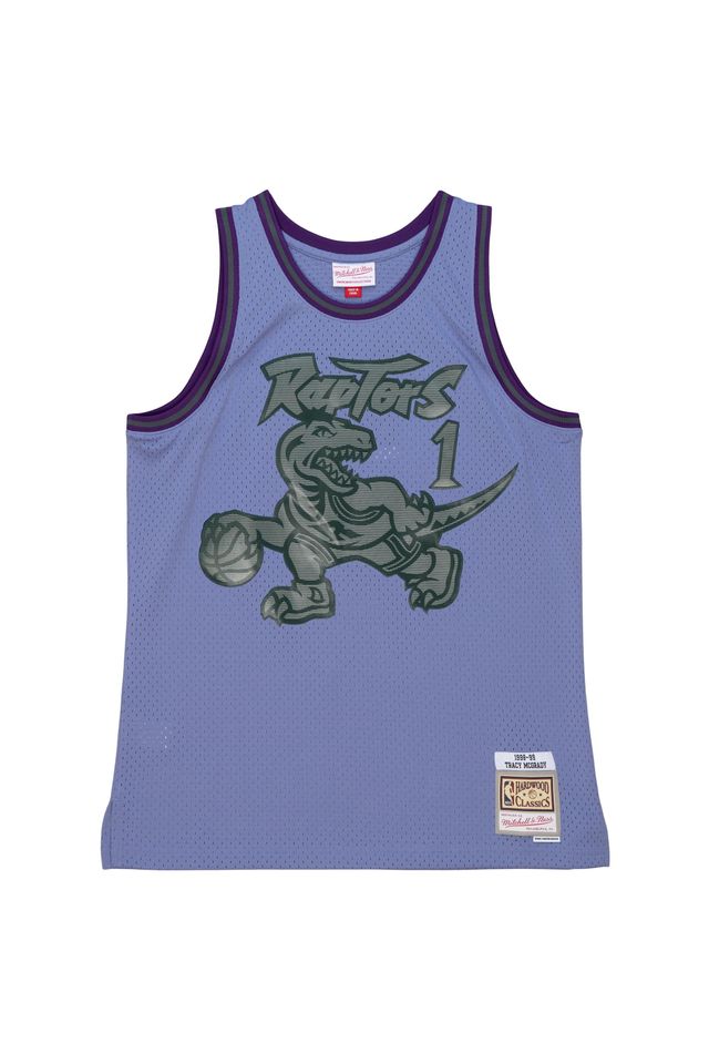 Regata Mitchell & Ness Space Knit Swingman Jersey Toronto Raptors 1998-99 Tracy McGrady Lilás - M Regata Mitchell & Ness Space Knit Swingman Jersey Toronto Raptors 1998-99 Tracy McGrady Lilás - M