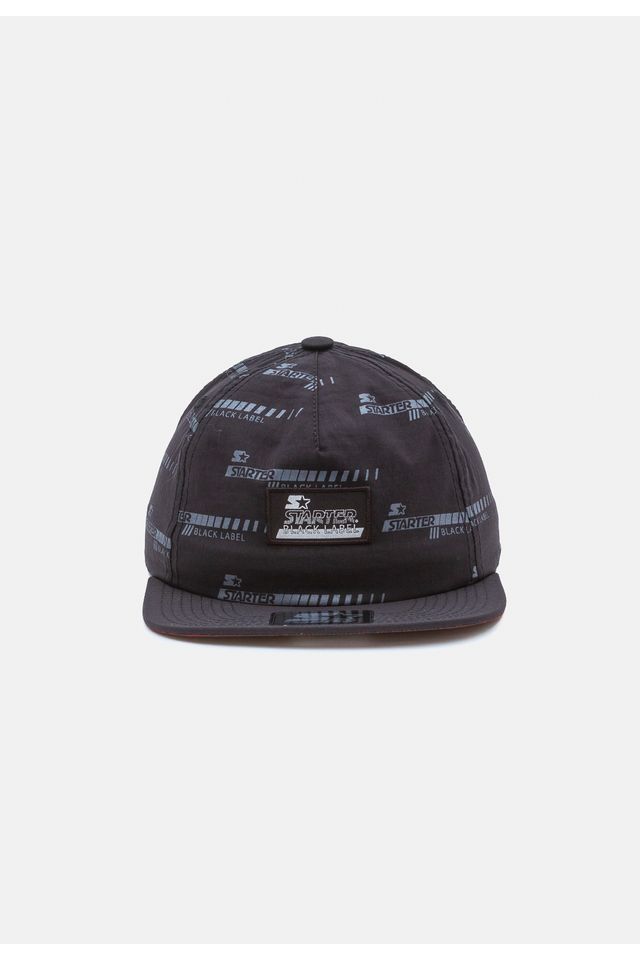 Boné Starter Aba Reta Snapback Preto - ÚNICO