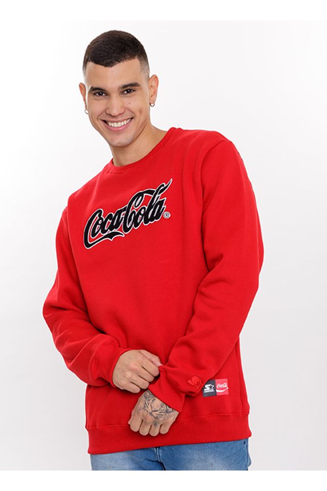 Moletom Starter Collab Coca Cola Chenille Vermelho - P