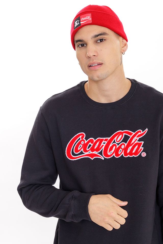 Moletom Starter Collab Coca Cola Chenille Preto - P Moletom Starter Collab Coca Cola Chenille Preto - P