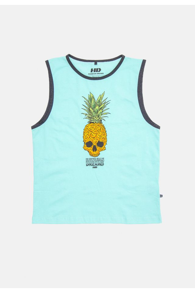 Regata HD Juvenil Estampada Cool Pineapple Azul - P Regata HD Juvenil Estampada Cool Pineapple Azul - P