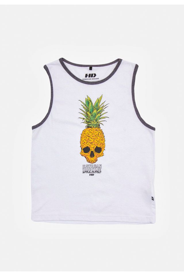 Regata HD Juvenil Estampada Cool Pineapple Branca - P