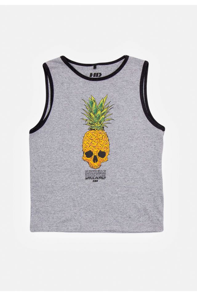 Regata HD Juvenil Estampada Cool Pineapple Cinza - M