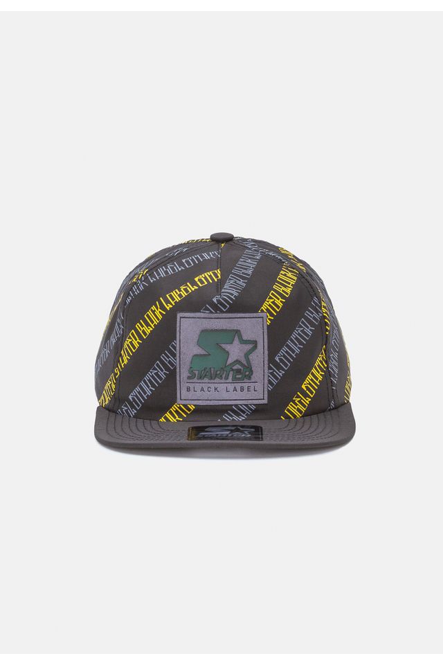 Boné Starter Aba Reta Snapback Desestruturado Preto - ÚNICO Boné Starter Aba Reta Snapback Desestruturado Preto - ÚNICO