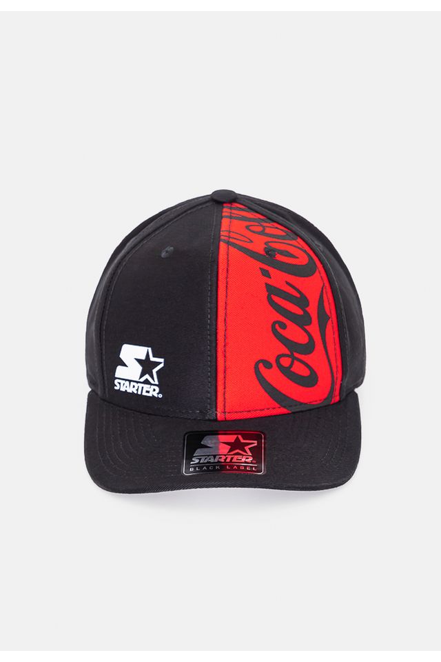 Boné Starter Aba Curva Snapback Collab Coca Cola Splash Preto - ÚNICO Boné Starter Aba Curva Snapback Collab Coca Cola Splash Preto - ÚNICO