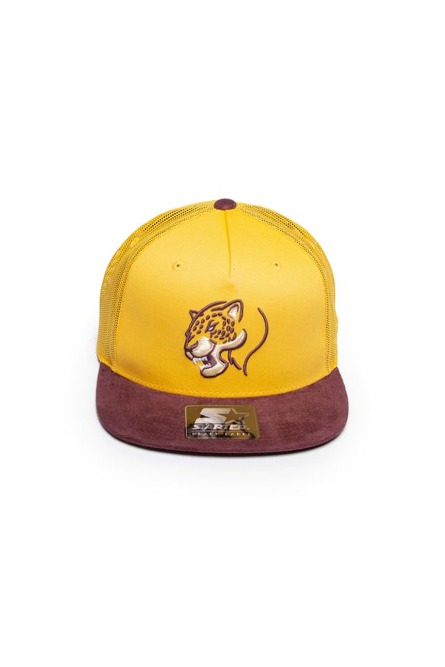 Boné Starter Aba Reta Snapback Trucker African Leopard Amarelo - ÚNICO
