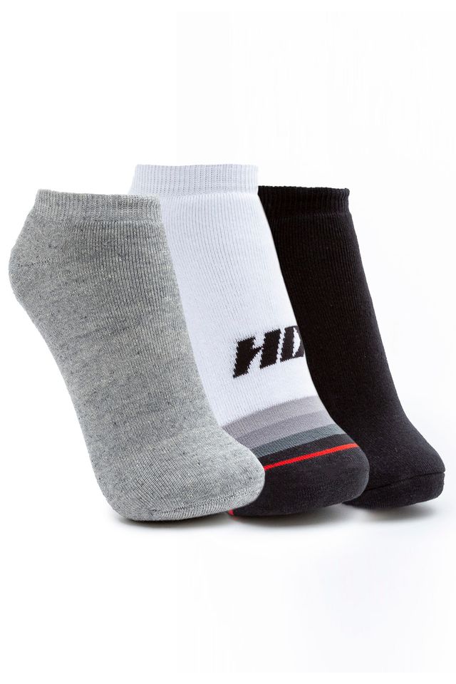 Meia HD Kit Com 03 Peças Cano Curto Sortido - ÚNICO